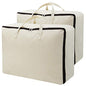 AMJ Set of 2, Storage Bags with 3-Side Zip Open & Handles, House Move or Winter Garment Storage in Wardrobe, Beige - color: Beige, 2PCS