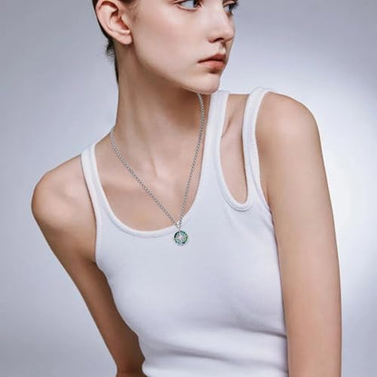 Yin Yang Necklaces for Women Men 925 Sterling Silver Pendant Necklace Yin Yang Jewelry for Women Men Couples - style: Compass Moonphase