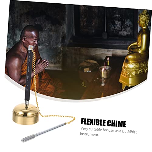 POPETPOP Flexible Telescopic Buddhist Chime for Temple Rituals Meditation Sound Handbell Instrument Clear Crisp Knocking Sturdy Material Buddha Utensil for Prayer and Dharma Use