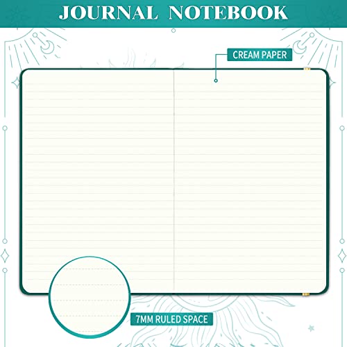 Artfan Ruled Notebook/Journal – Premium Thick Paper Faux Leather Classic Writing Notebook with Pocket + Page Dividers Gifts, Banded, Large, 144 Pages, Hard Cover, Lined (5.8 x 8.4) - Jungle Green - color: Green1