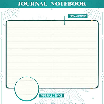 Artfan Ruled Notebook/Journal – Premium Thick Paper Faux Leather Classic Writing Notebook with Pocket + Page Dividers Gifts, Banded, Large, 144 Pages, Hard Cover, Lined (5.8 x 8.4) - Jungle Green - color: Green1