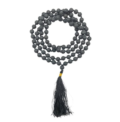 GEMSCITE Japa Mala 108 Prayer Beads Perfect for Meditation Spiritual Mala Necklace & Wrist Mala Bracelet - color: Lava, size: Hand Knotted