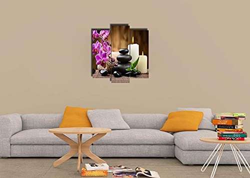 Homemania Stones – 3 Pieces – Zen – from Living Room, Room – Multi-Coloured MDF – 57 x 0.3 x 60 cm
