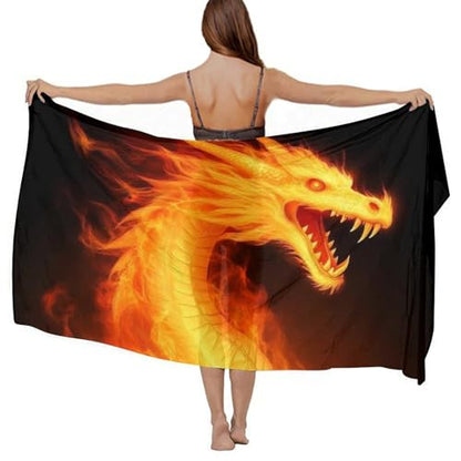 Women's Lightweight Long Scarf Thin Scarf Beach Headscarf Wimwear Bikini Wrap - color: Color642