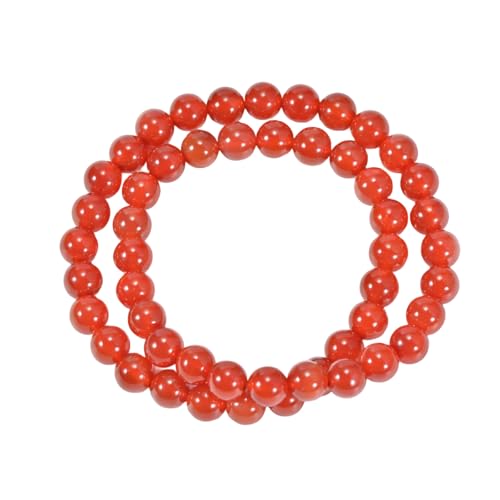 14in Agate Wrap Bracelet for Women Men Natural Round Beaded Agates Stone Healing Stretch Bracelets Elastic Handmade Polished Gemstone Beads Bracelet - color: Red Agate, size: 8mm Beads
