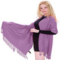 CJ Apparel Solid Color Tassels Design Nepalese Shawl Scarf Wrap Stole Throw Head Wrap Pashmina Gift Hand Made in Nepal New - color: Magenta