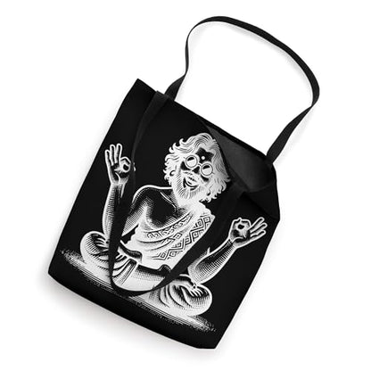 Meditate And Elevate Meditating Figure With Glasses Tote Bag
