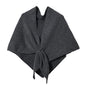 Women's Shawl Wrap Cardigan Knitted Wool Blend Pashmina Cape, Scarf & Sweater Cover-Up for winter - color: Dark Grey