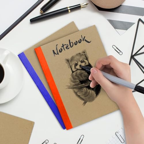 Rosmonde 48 Pack Kraft Notebooks, Softcover A5 Blank Journals, No-Bleed, 120 Pages (60 Sheets) Bulk Blank Sketch Books for Drawing, 8 x 5.7 Unlined Travel Journals, Bulk Blank Page Journals