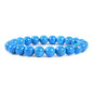 Justinstones Gem Semi Precious Gemstone 8mm Round Beads Stretch Bracelet 7 Inch Unisex - color: Turquoise Howlite