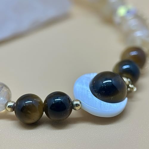 Birth Flower Crystal Bracelets for Women, Handmade Natural Gemstone Stretch Jewelry with Healing & Positive Energy - color: Nov. Chrysanthemum & Citrine