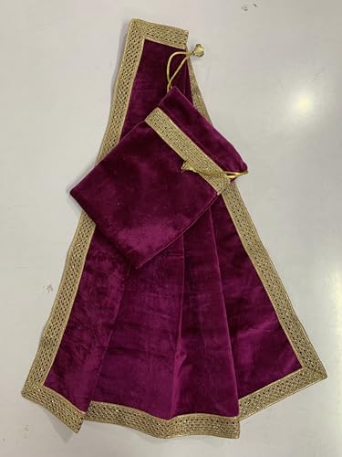 SMMS Spiritual Velvet Table Cloth Altar Tarot Spread (Wine, Medium- 61cm*61cm/ 24inch*24inch) - color: Wine, size: Medium- 61cm*61cm/ 24inch*24inch