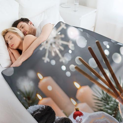Christmas Balls Towels Throw Blanket, Soft Lightweight Cozy Warm Zens Stones Candle Flannel Blankets for Couch Bed Travel, 30"x40" - color: Christmas Balls Towels, size: 30"x40"