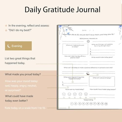 Gratitude Journal for Women & Men – Daily Mindfulness Journal with Positivity Tracker, Happiness Exercises, and Guided Reflective Writing – Self-Care Journal for Personal Growth (Grey) - color: Grey