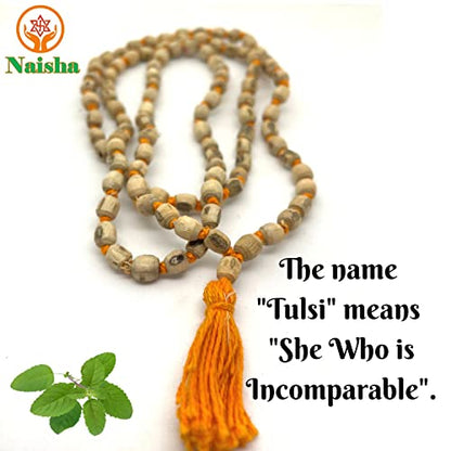 NAISHA ( Pack of 3 Tulsi Japa Mala, Kamal Gatta Mala (Lotus Seeds) & Original Vaijanti Mala White Bead 108+1 Beads