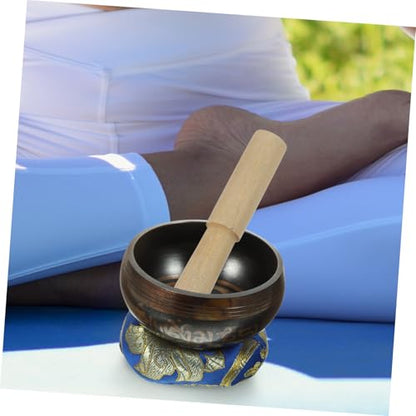 Unomor Handcrafted Tibetan Singing Bowl with Wood Rod and Cushion for Yoga Meditation Stress Relief Mindfulness Chakra Healing Relaxation and Home Decor