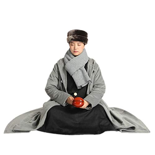 Unisex Men Women Windbreaker Meditation Cloak Overcoat - color: Gray, size: 135cm