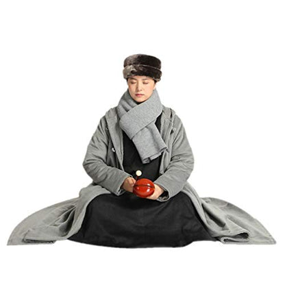 Unisex Men Women Windbreaker Meditation Cloak Overcoat - color: Gray, size: 155cm