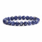 Justinstones Gem Semi Precious Gemstone 8mm Round Beads Stretch Bracelet 7 Inch Unisex - color: Blue Spot Jasper