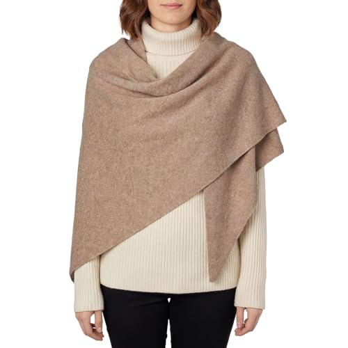RIIQIICHY Shawl Wrap Women Pashmina Triangle Cape Knit Sweater Scarf for Fall Winter Fashion Accessory - color: Camel