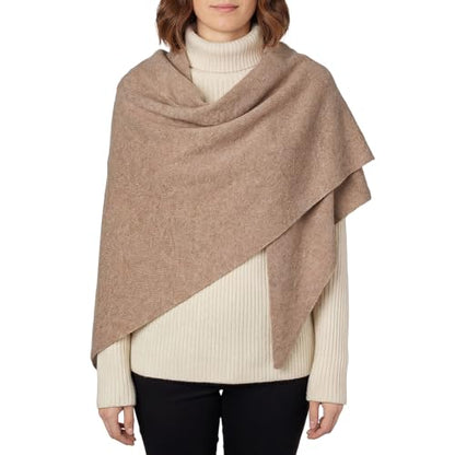 RIIQIICHY Shawl Wrap Women Pashmina Triangle Cape Knit Sweater Scarf for Fall Winter Fashion Accessory - color: Camel