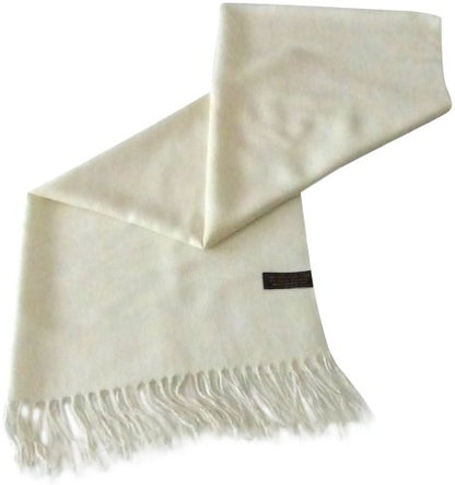 CJ Apparel Solid Color Tassels Design Nepalese Shawl Scarf Wrap Stole Throw Head Wrap Pashmina Gift Hand Made in Nepal New - color: Off White A1090