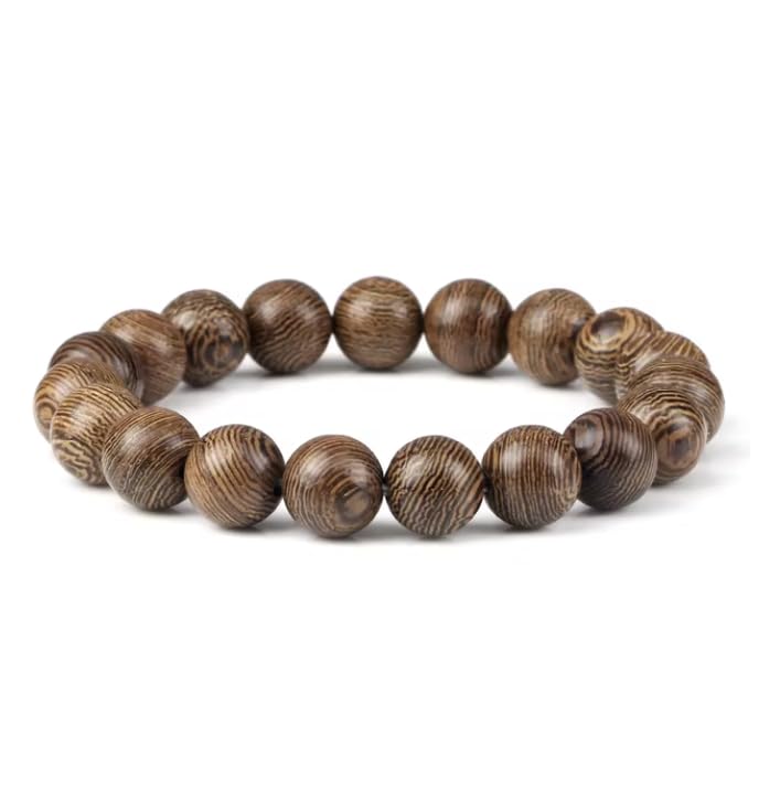 1PCS 6mm/8mm/10mm/12MM Wood Beads Elastic Bracelet Natural Stone Couple Bracelets BangleFriend