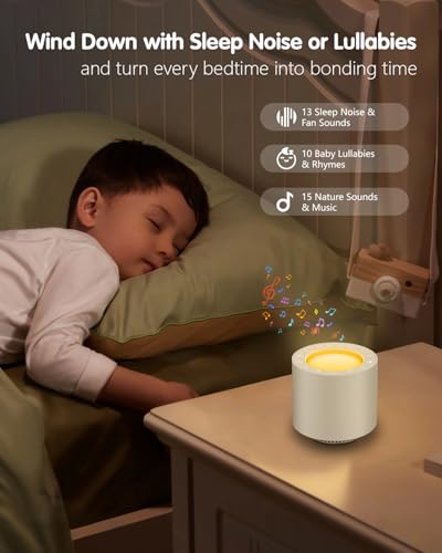 White Noise Sound Machine: Red Light Therapy Sleep Sound Machine with 38 Soothing Sounds & Calming Womb Soother, Memory Function, Dimmable Nursery Night Light with Timer for Baby Adult Gift - color: Putty