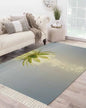 Zen Meditation Lotus Floral Washable Rugs for Living Room, Area Rug for Bedroom, Green Floral Modern Art 3x5 Feet Woven Area Carpet with Tassels, Throw Carpet Rug for Bedside - size: 3x5FT