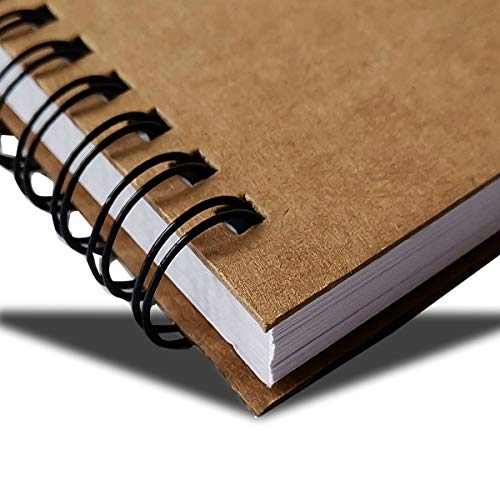 Twinkle Spiral Journal, 3Pack Spiral Notebooks, Thick Blank Paper 120 Pages Sketchbook, Notepad&Daily Planners (Khaki)