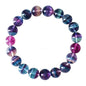 Single-pack of pure gemstone bracelets… - color: Fluorite-10MM