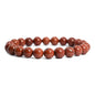 Justinstones 8mm Round Beads Stretch Bracelet 7 Inch Unisex - color: Red Jasper