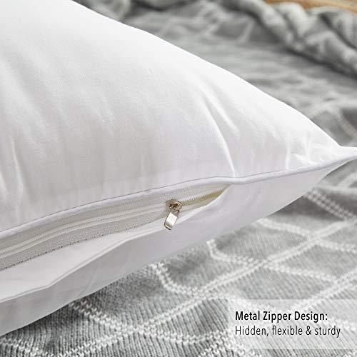 Oubonun 20"x20" Pillow Inserts (Set of 4) - 100% Cotton Cover, Square Throw Pillow Inserts for Couch, Sofa, Bed - Decorative 20 Inch White Pillow Inserts - style: 20x20 Inch (Pack of 4)
