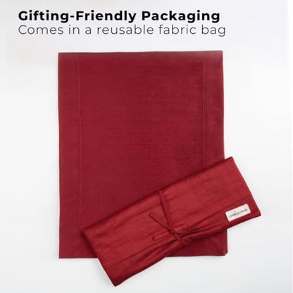 Luxe Shine™ by D'Moksha Red Table Runner 120 Inches Long, Elegant Silk Table Runner, Machine Washable, 14 x 120 Inch for Dresser, Dining- Summer, Father's & Independence Day - color: Red, size: 14 X 120 Inch