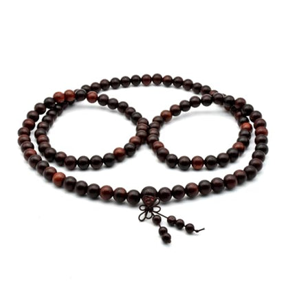 Zen Dear Unisex Natural Rosewood Prayer Beads Buddha Buddhist Prayer Meditation Mala Necklace Bracelet - style: 10mm*108