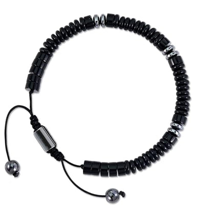 VIBILIA Healing Crystal Bracelets Beaded Bracelets for Men Women Natural Stone Adjustable Bracelets Unique Gifts for Father Son Grandfather Brother Friend - color: Obsidian