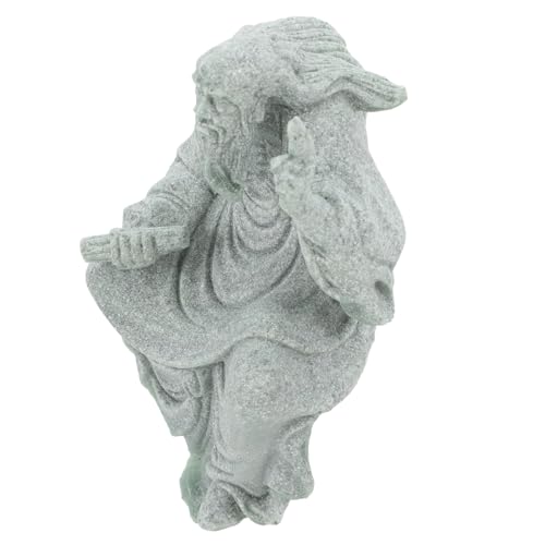 TOYANDONA Decorative Buddha Figurine for Zen Gardens Sandstone Monk Statue for Fish Tanks Bonsai Landscape Ornament Tranquil Outdoor Decor Sandstone Craft
