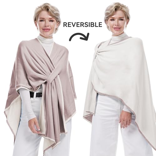 MissShorthair Knit Shawl Wraps for Women Boho Crochet Shawls Cape Open Front Cardigan - color: Buttermilk
