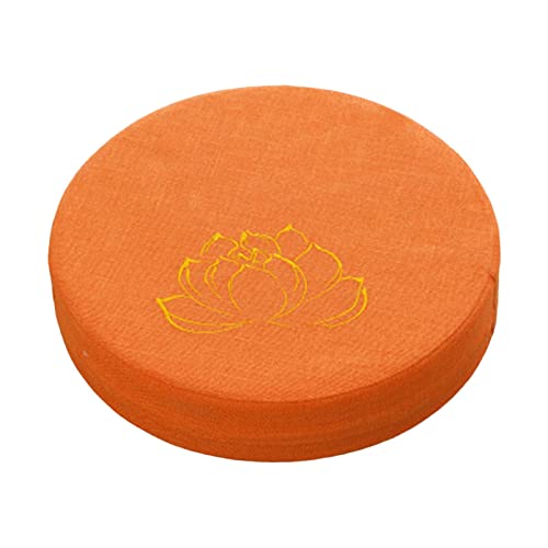 Round Meditation Cushion, Traditional Floor Sitting, Office Meditation Floor Cushion, Indoor Prayer Gift, Orange 10cm - color: Orange 10cm