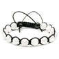 ElisaJewelryArt - Natural Black Onyx Beaded Bracelet Genuine Gemstone Strenght Crystal Macrame Bracelet Unisex Bracelet - color: Selenite, size: WOMEN