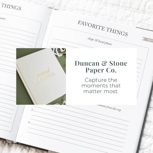 DUNCAN & STONE PAPER CO. Travel Journals - Elegant Journaling Notebook To Record All Your Travel Adventures Up To 15 Trips (Rose,110 Page) - color: Rose