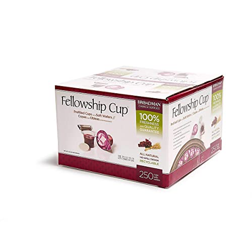 Broadman Church Supplies Pre-filled Communion Fellowship Cup, Juice and Wafer Set, 250 Count - size: 250 Count (Pack of 1)