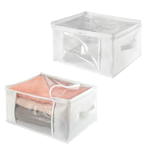 iDesign Fabric Storage Bags with Zipper, Medium, Set of 2, 16" x 12" x 8" - color: Standard