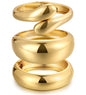 Chunky Gold Bangle Bracelets for Women, Dainty 14k Gold Plated Big Stackable Bangles Set, Trendy Statement Cuff Bracelet Stack Fashion Jewelry Gifts - style: 3 Big chunky bangles
