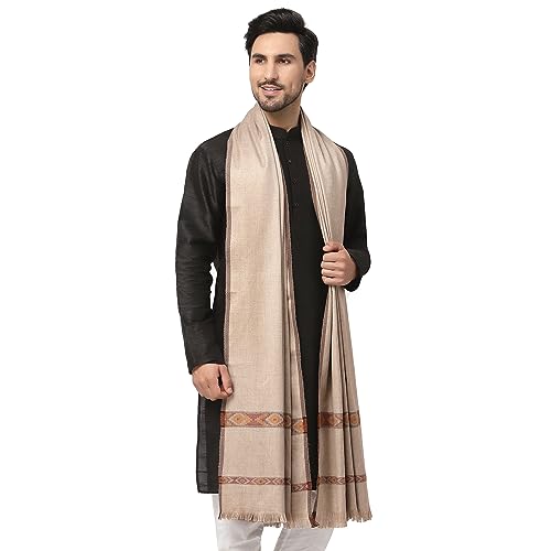 Weavers Villa Meditation Shawl/Wrap, Oversize Scarf or Stole. Unisex - color: Light Beige