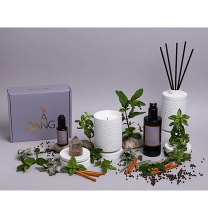 Van Dang Crystal Stone Meditation Set Smoky Quartz | Diffuser Oil Dropper Aromatherapy | Luxury Spiritual Home Decor Fragrance Gift Notes of Lavandin Nutmeg Tobacco Suede Vanilla (Smoky Quartz) - color: Smoky Quartz