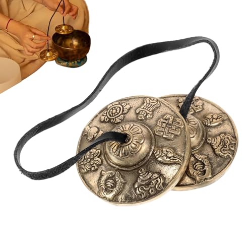 Tibetan Cymbals Bell, Relaxing Spiritual Sound 6.5cm, Meditation Ritual Instrument, Yoga Cymbals Bell, Traditional Spiritual Chime, For Adults, Family, Friends, Holiday