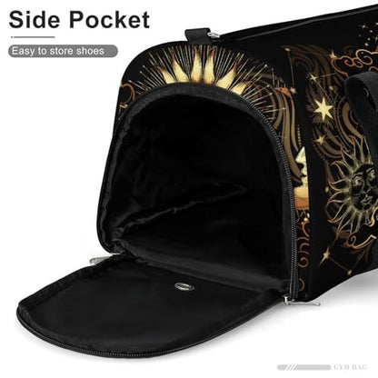 Sun Crescent Moon Stars Astrology Tarot Cards Large Capacity Portable Fitness Bag, Easy to Carry - color: Sun Crescent moon stars astrology tarot cards