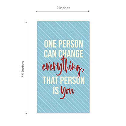 Colorful Gratitude Encouragement Cards / 50 Mini Motivational Kindness Cards / 25 Inspirational Quote Designs/Flat 2" x 3.5" Employees Students Coworkers Uplifting Mini Card - color: Gratitude