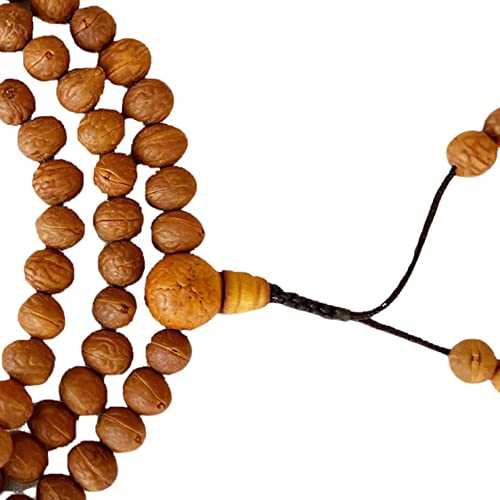 Agan Traders 108 Mala Prayer Beads Necklace for Men & Women – Tibetan Buddhist Prayer Beads Wrist Mala - Handmade Yak Bone Japa Mala Beads for Meditation, Yoga & Healing - color: Bodhi- 8mm